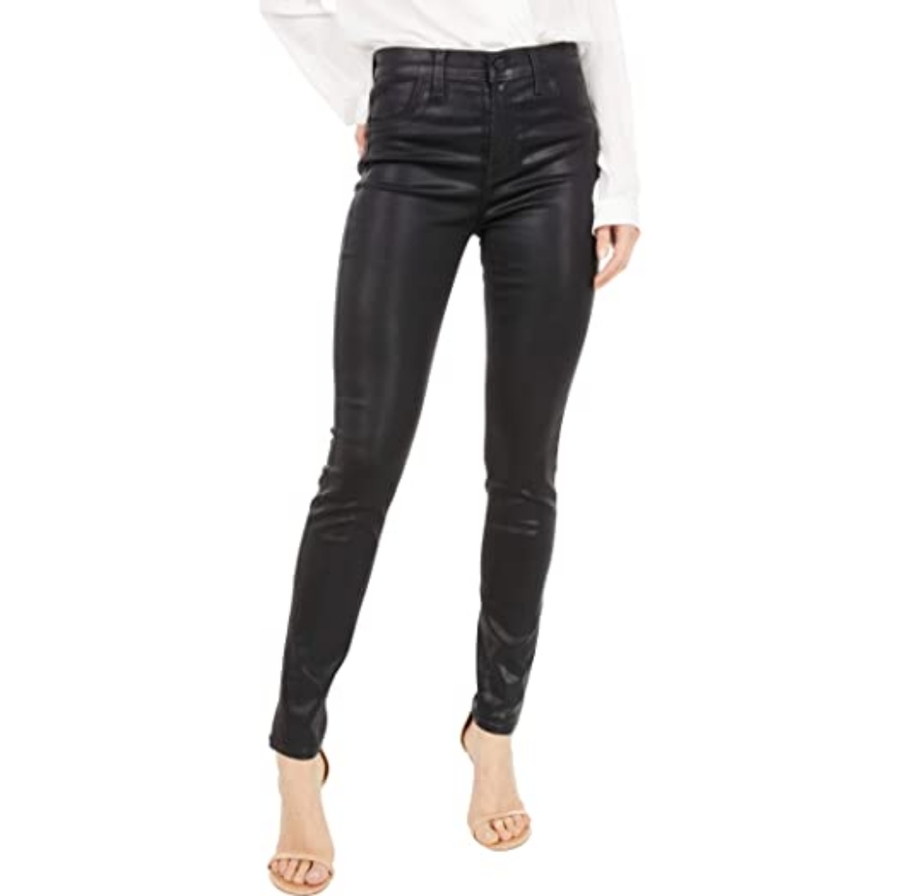 J Brand Maria Luxe Sateen High-Rise Black Pants